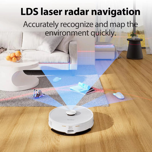 Redkey R10 – Robot Aspirateur & Laveur 4000 Pa LIDAR, Nettoyage Intelligent