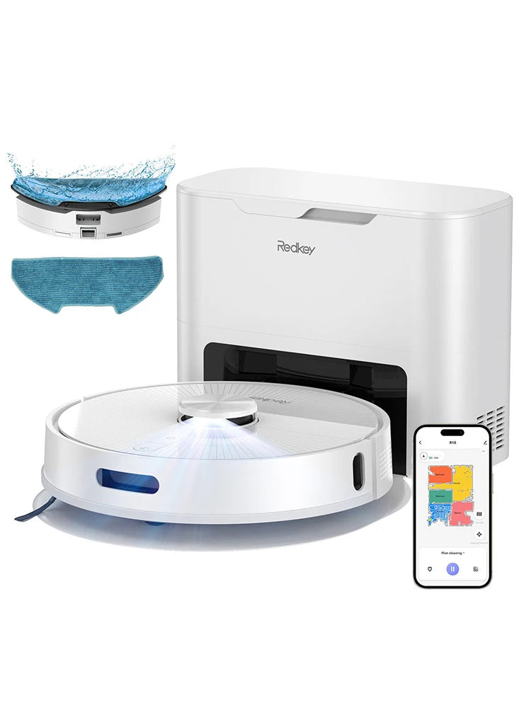 Redkey R10 – Robot Aspirateur & Laveur 4000 Pa LIDAR, Nettoyage Intelligent