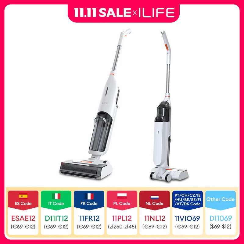 ILIFE W90 – Aspirateur Balai 3‑en‑1 Sans‑Fil (Aspire, Lave, Séche)