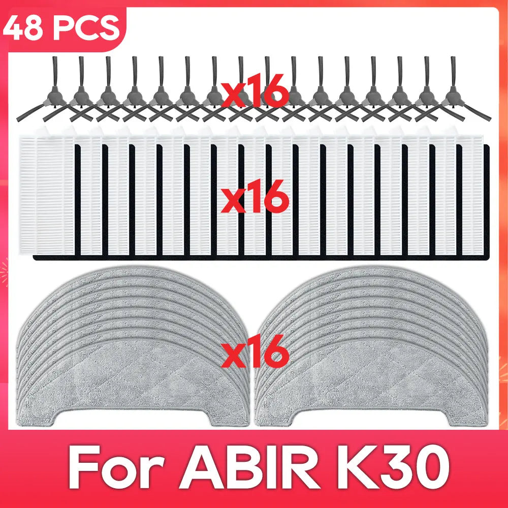 Kit d’accessoires de remplacement pour robot aspirateur (brosses + filtres)