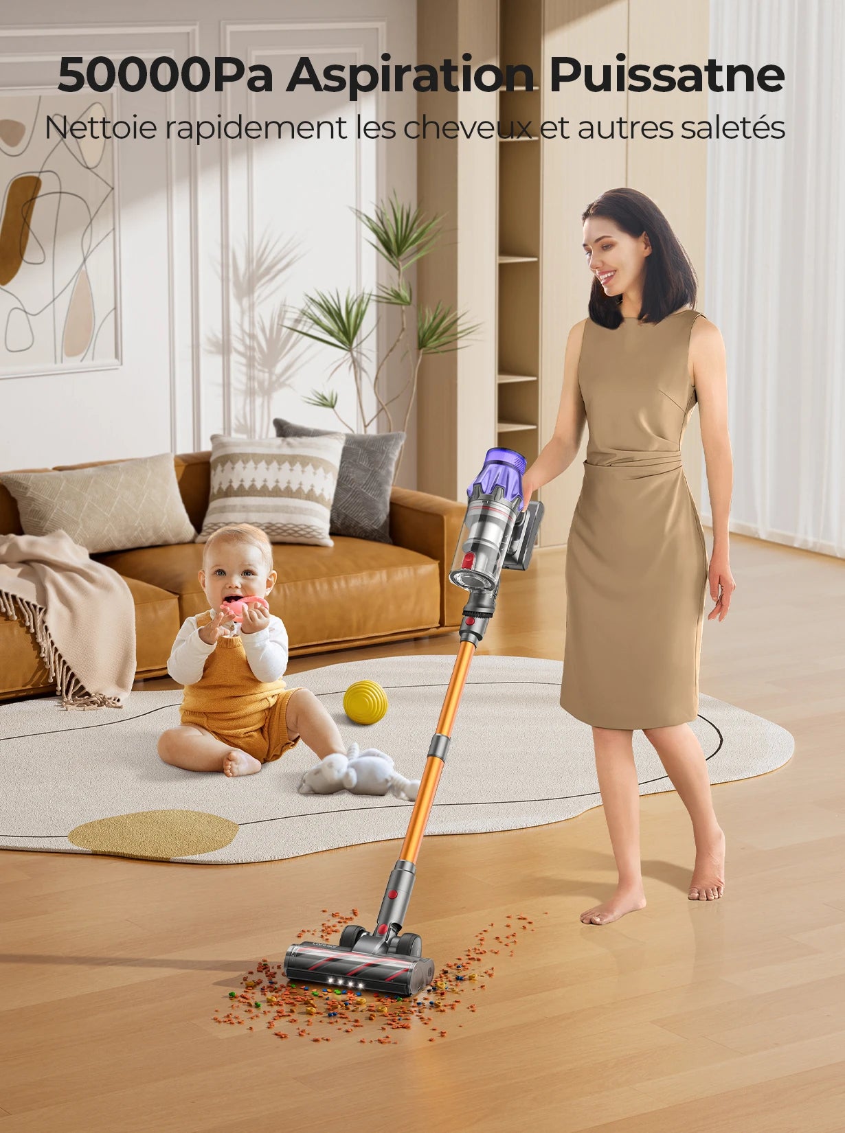 Laresar V7 – Aspirateur Balai Sans‑Fil 500 W / 50 kPa