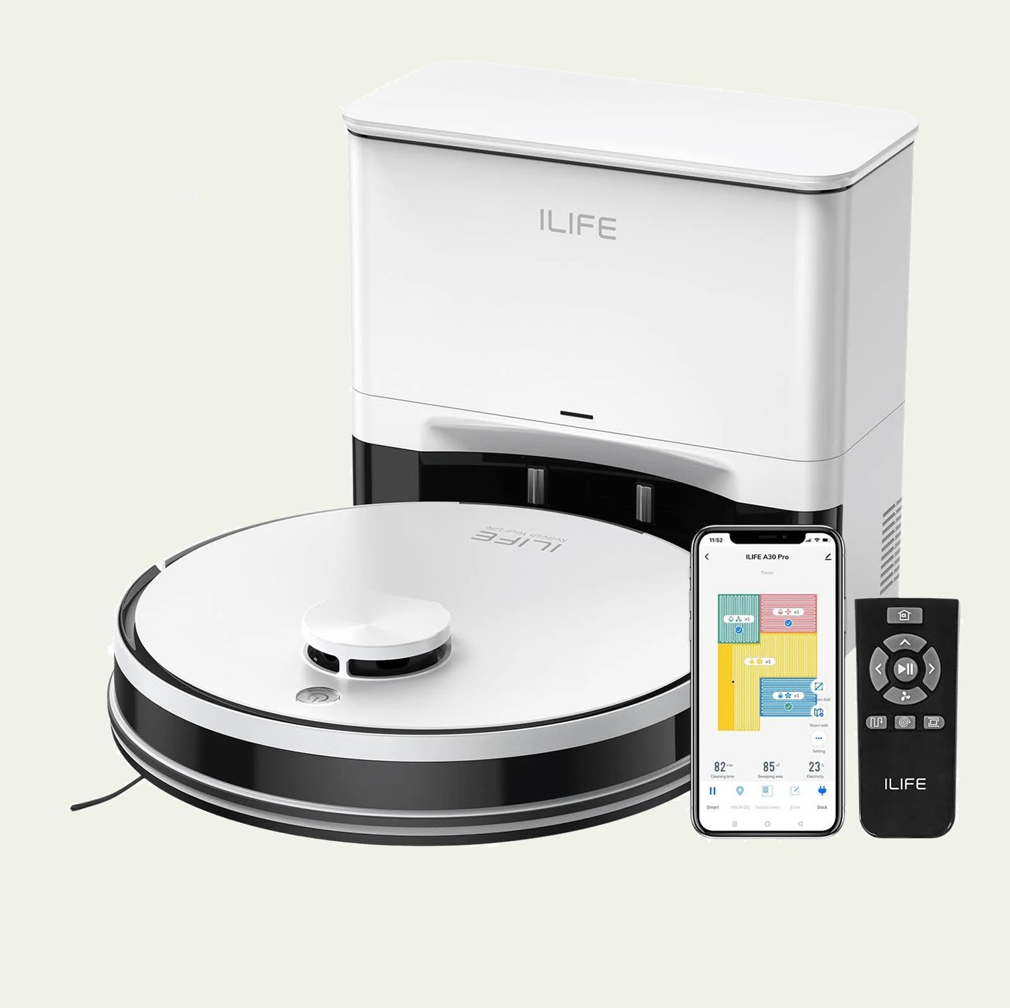 ILIFE A30 PRO - Robot Aspirateur & Laveur 2-en-1 avec Auto-Vidange